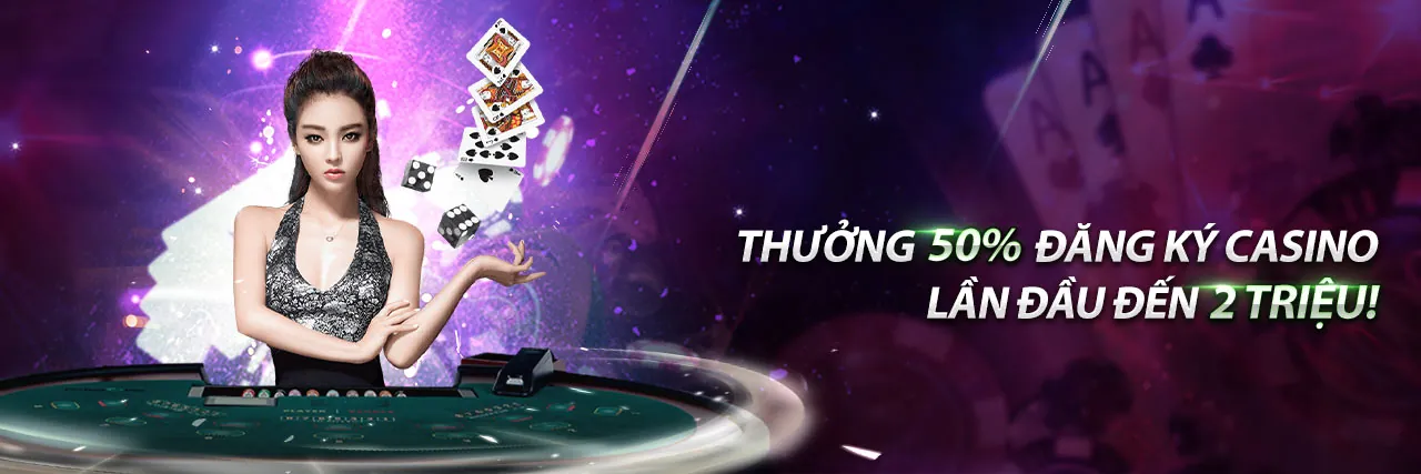 Sảnh chính 33 wim Casino với ánh đèn neon rực rỡ và không khí sôi động